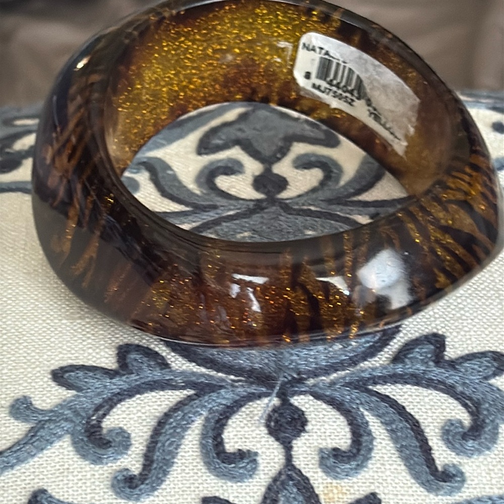 Stunning Statement Brown Glittering Gold Abstract… - image 3